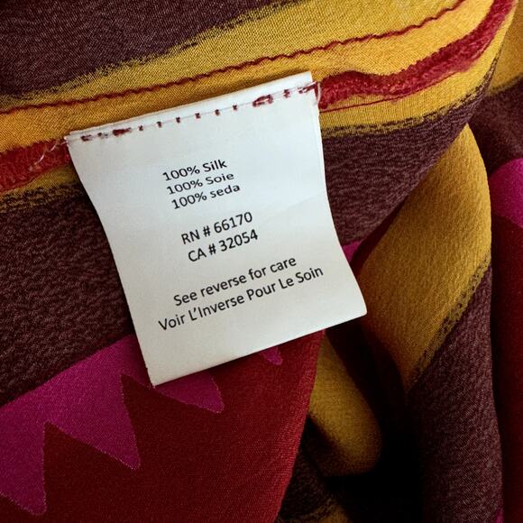 Anthropologie Anupamma Silk Maxi Dress Striped Off Shoulder Red Resortwear XS - Picture 9 of 9